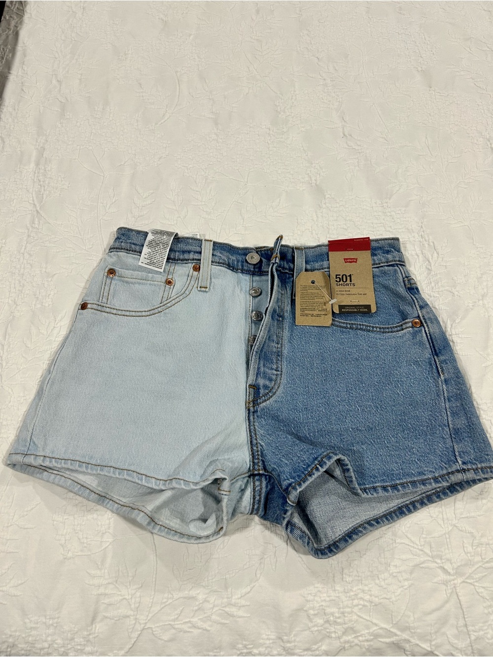 Levi's Two-Tone Blue 501 Denim Shorts